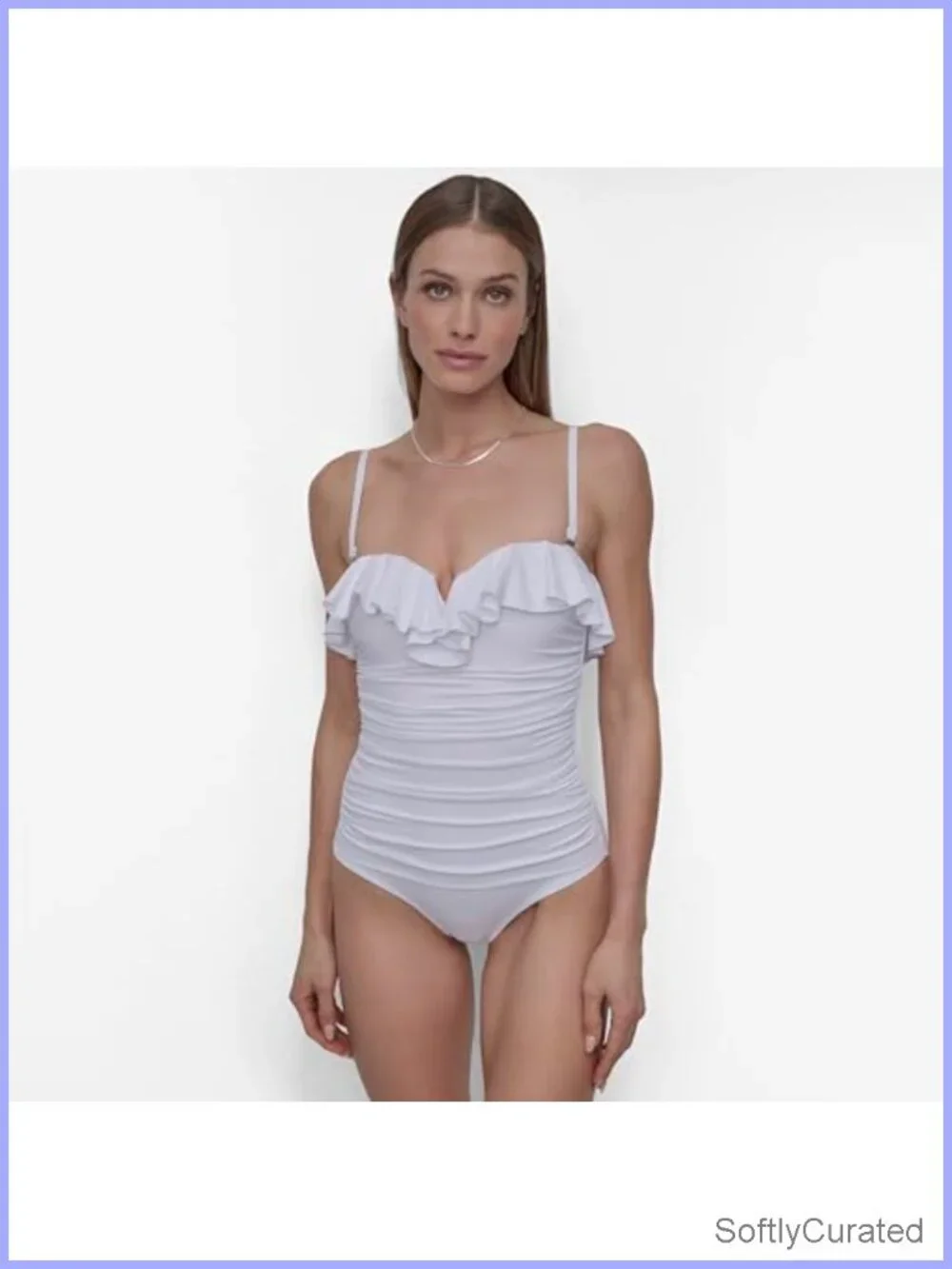 Ruffle Bandeau One Piece Swimsuit with Tummy Control